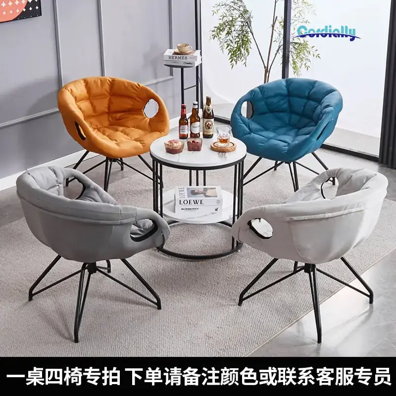Outdoor Furniture Metal Chairs - Nordic 360° rotation low chair washable